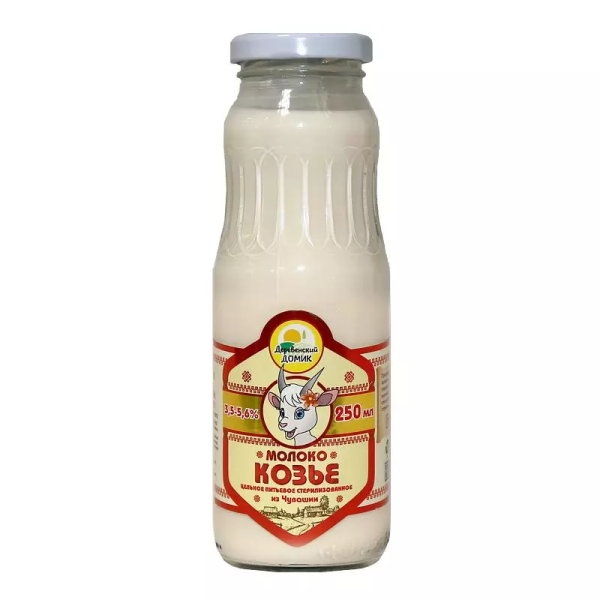 Молоко ДЕРЕВЕНСКИЙ ДВОРИК Козье 3,5-5,6% без змж 250мл